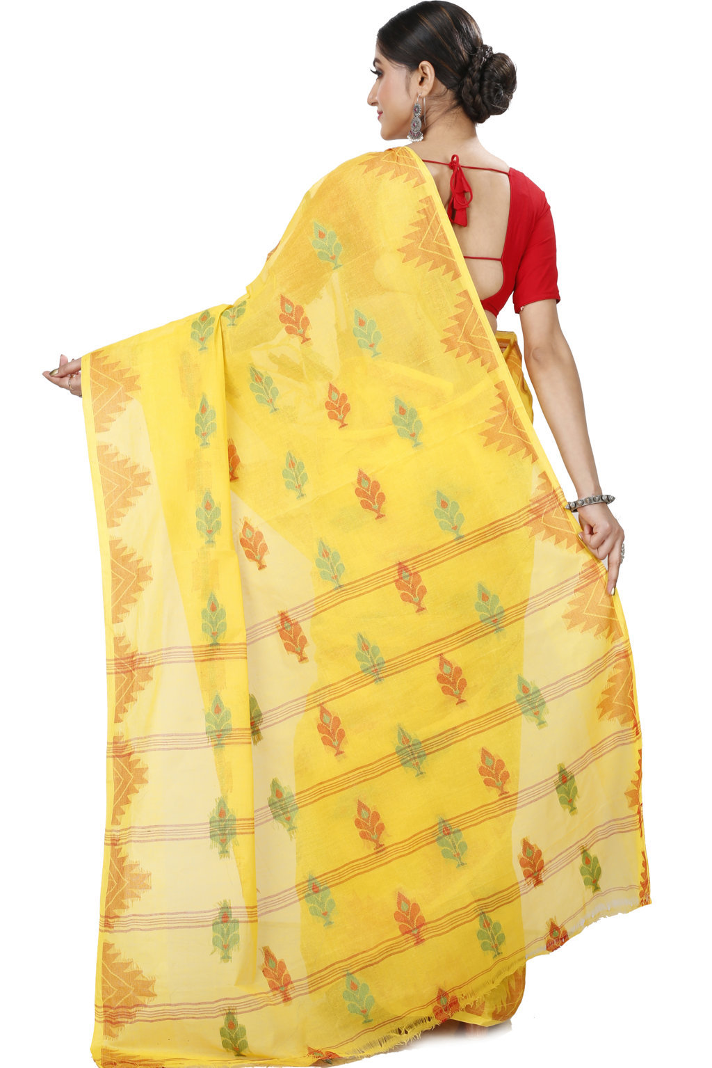 Yellow Pure Cotton Sidra Tant Saree (1034)